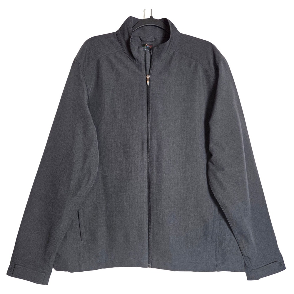 Greg Norman Mens Large Gray Ripstop Full Zip Drawstring Golf Jacket Outdoors